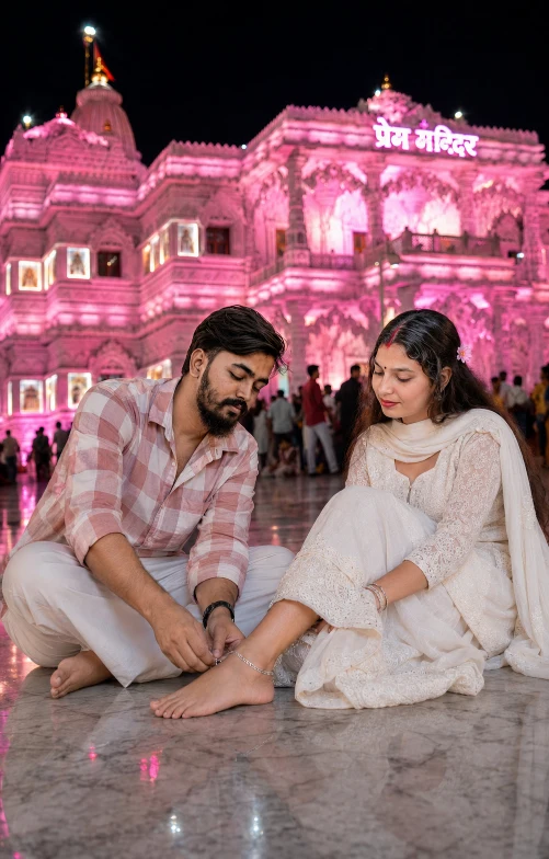 Viral Prem Mandir Couple Photo Editing Prompt 2026
