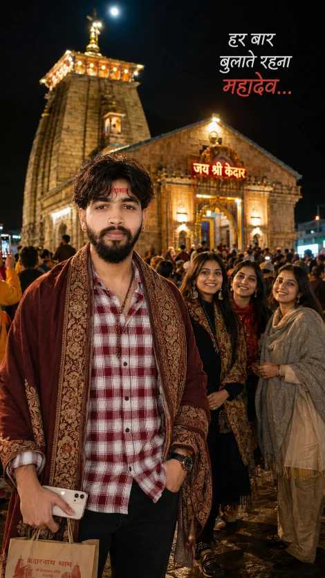 Kedarnath Temple Night AI Prompt
