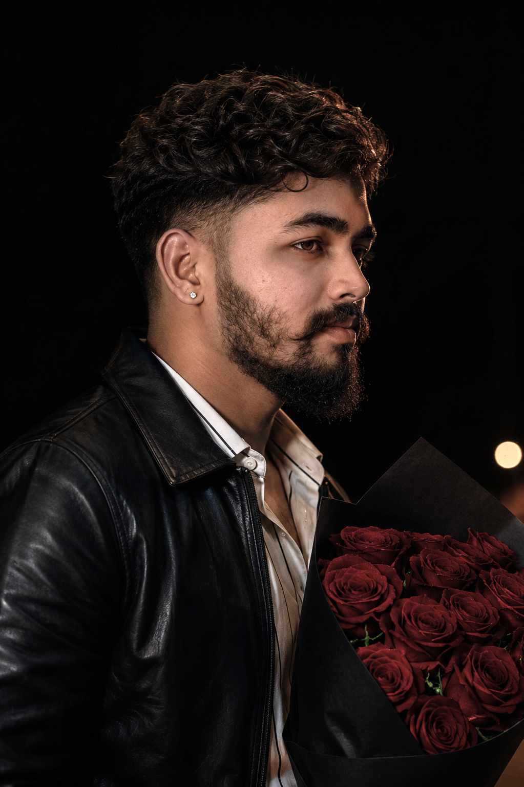 Cinematic Rose Bouquet Portrait AI Prompt