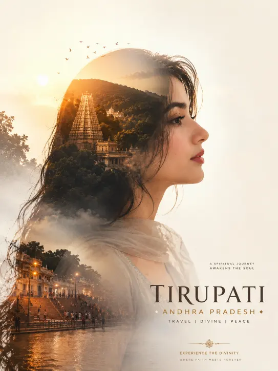 Tirupati Double Exposure Spiritual Promt
