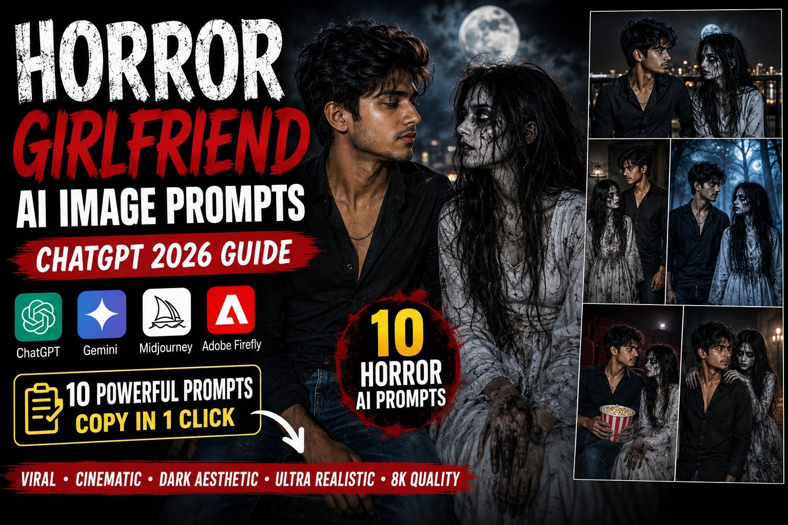 Horror Girlfriend AI Image Prompts (2026) – Viral ChatGPT Horror Photo Editing