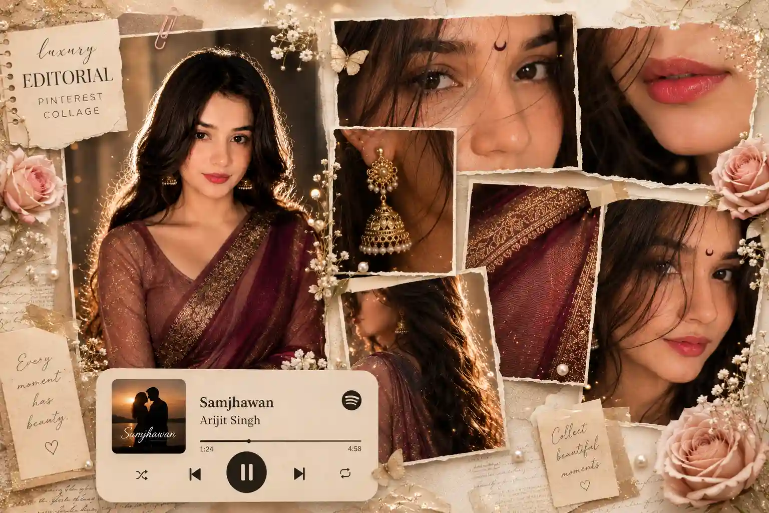 Luxury Editorial Pinterest Collage AI Prompt (8K Realistic)