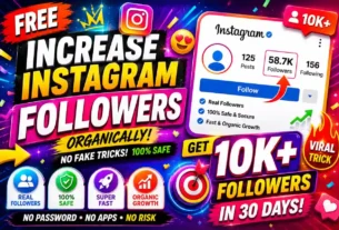 Colorful Instagram followers growth guide thumbnail showing organic Instagram growth tips, 10K+ followers, and free Instagram growth strategy.