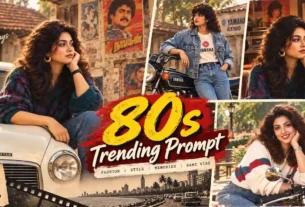 80s Trending Prompt AI photo editing with vintage retro style