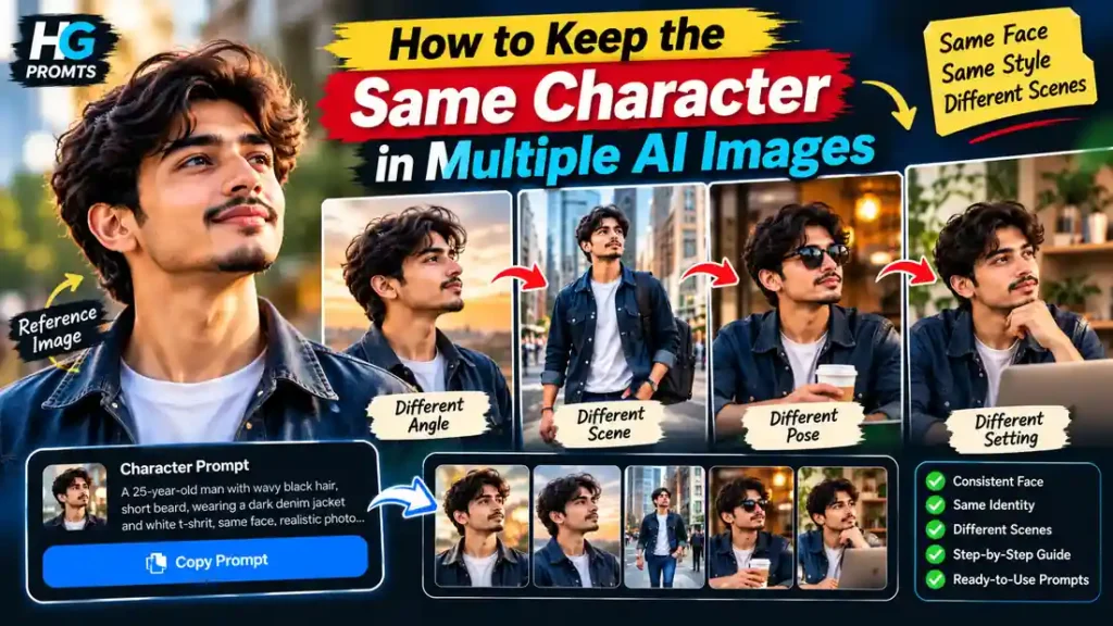 How to keep the same character in multiple AI images using consistent character prompts – HG Promts